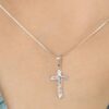 cross necklace jesus christ 925 silver