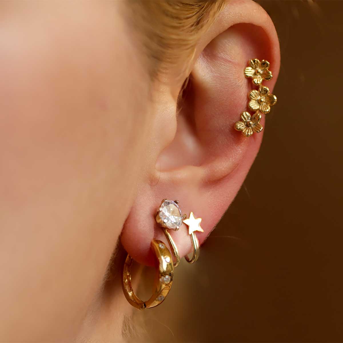 Creolen 20mm Durchmesser 18k vergoldet mit Model