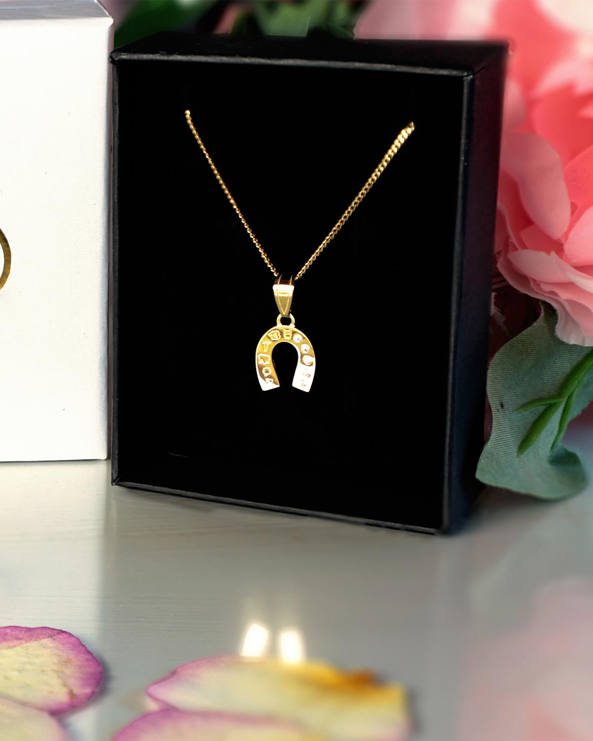 Hufeisen Glücks Halskette Blitz Fab