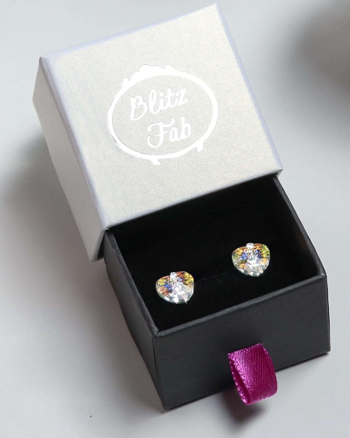 blitz fab heart earrings 925 mexican silver