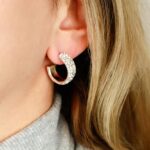 bride diamond earrings silver