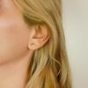 gold stud earrings 24k gold vermeil