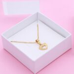 heart gold necklace 925 silver gold vermeil
