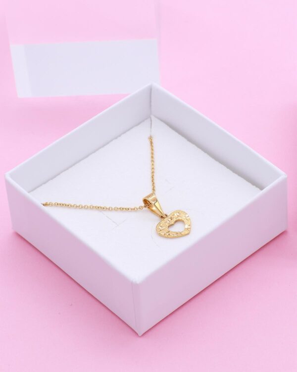 heart gold necklace 925 silver gold vermeil