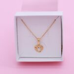 heart pendant with chain gold vermeil