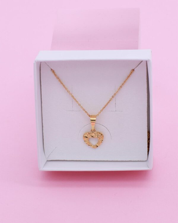 heart pendant with chain gold vermeil