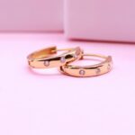 hoop earrings gold vermeil with 4 zirconias