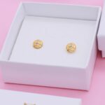 round spiral stud earrings gold vermeil
