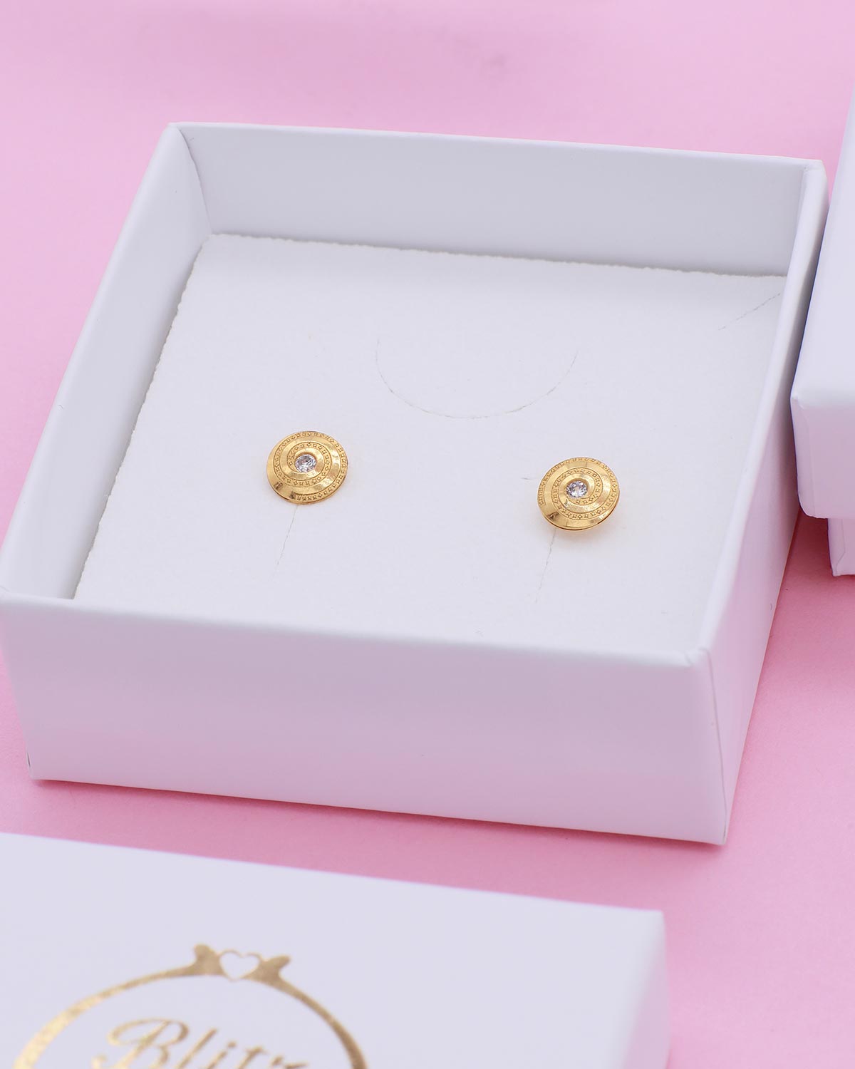 round spiral stud earrings gold vermeil