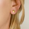 round stud earrings gold