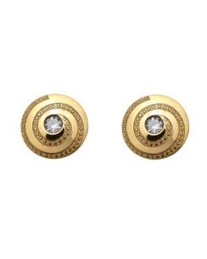 round stud earrings gold 925 silver