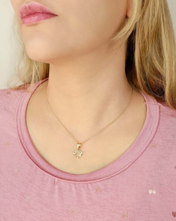 small heart necklace gold vermeil 925 silver