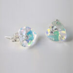 stone heart earrings 925 silver