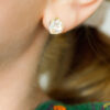 transparent heart stone earrings 925 silver