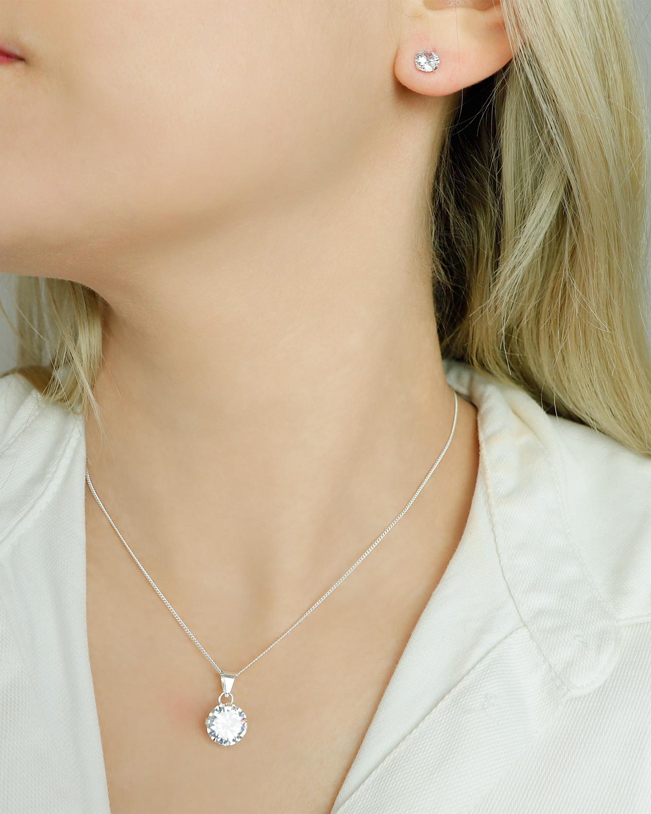 schmuckset halskette ohrringe 925 Silber