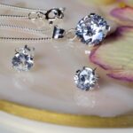 925 sterling silber simple set earrings necklace