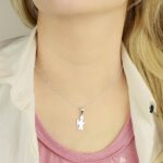 angel praying silver necklace
