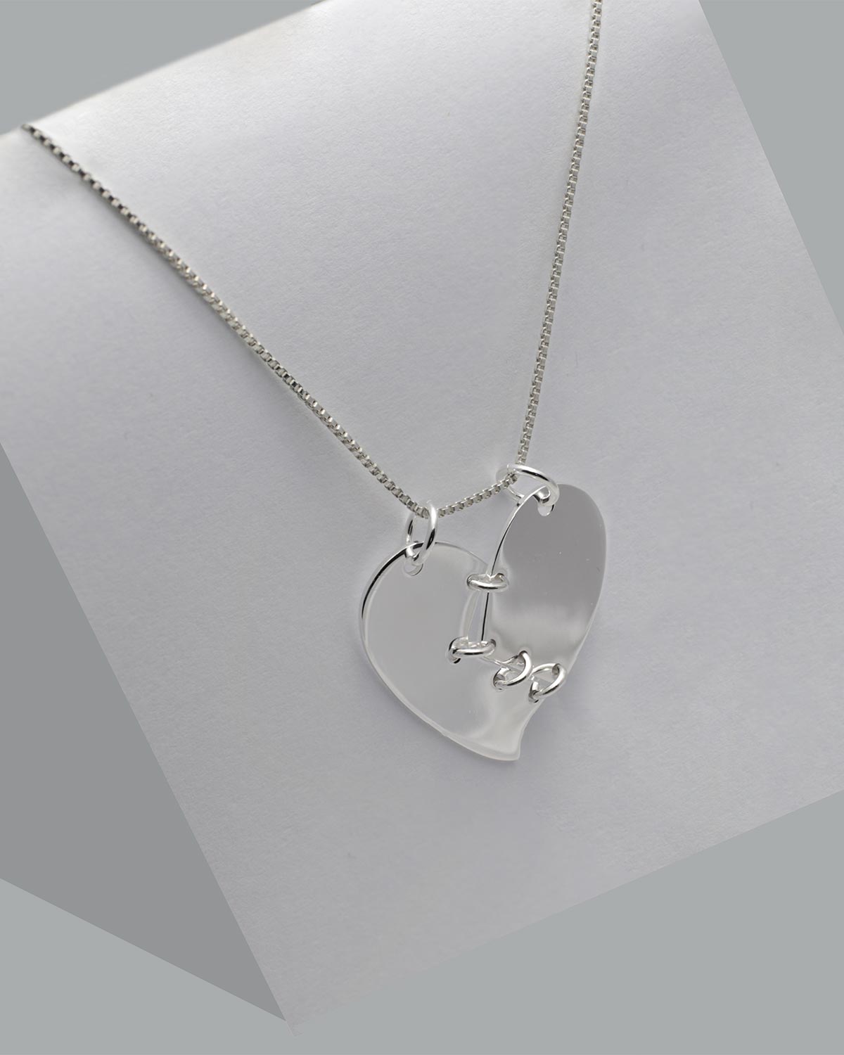 broken heart pendant 925 silver