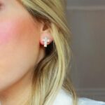 cross earrings sparkling silver