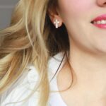 cross sparkling zirconia earrings silver