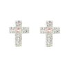 diamond cross earrings 925 sterling silver