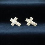 funkelnde Kreuz Ohrringe Silber 925