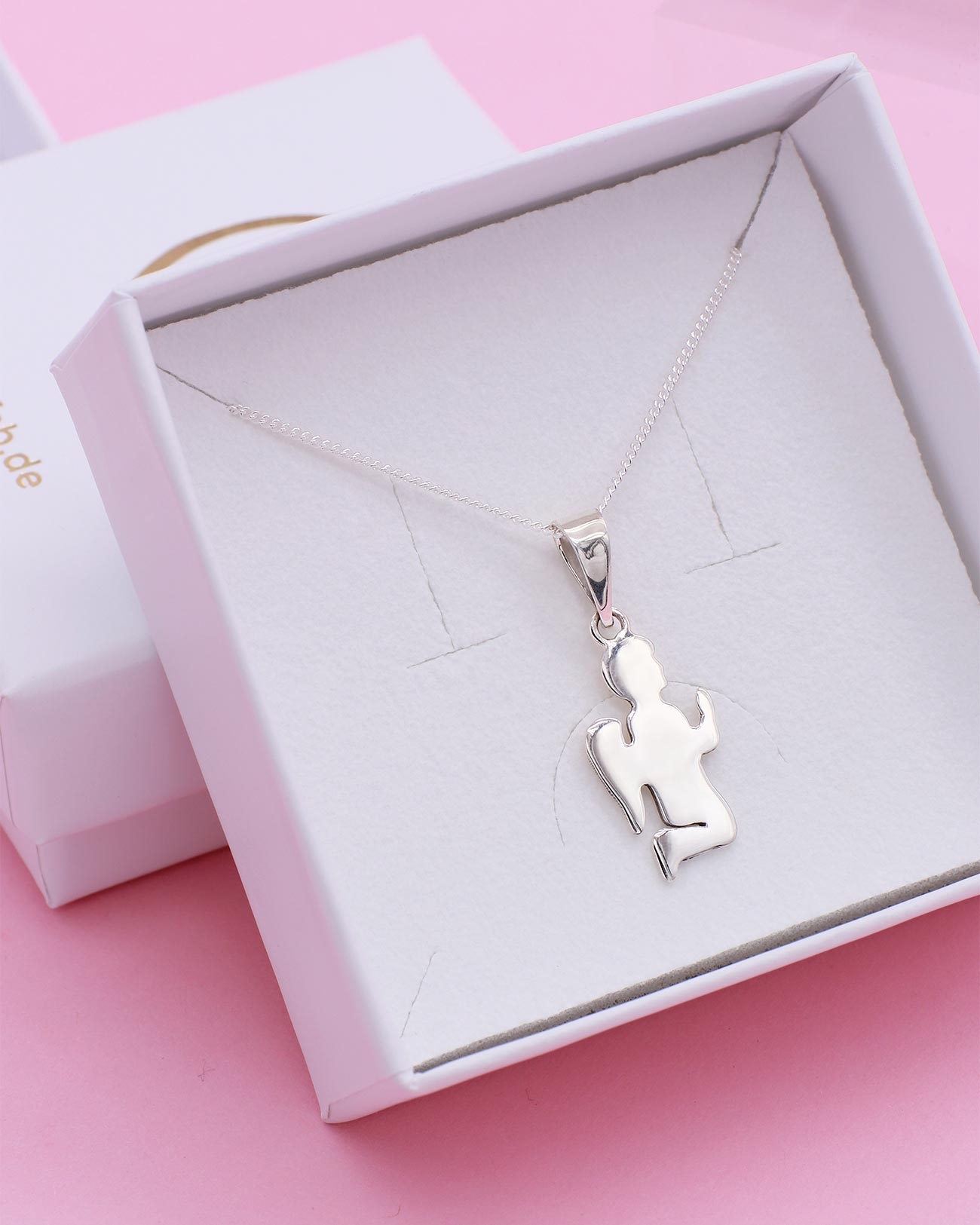 guardian angel praying silver necklace