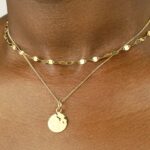 hammered circle coin pendant gold vermeil 24k