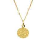 hammered coin necklace gold vermeil 24k 925 silver