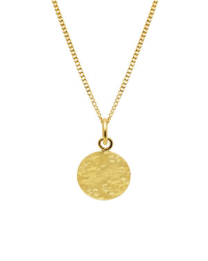hammered coin necklace gold vermeil 24k 925 silver