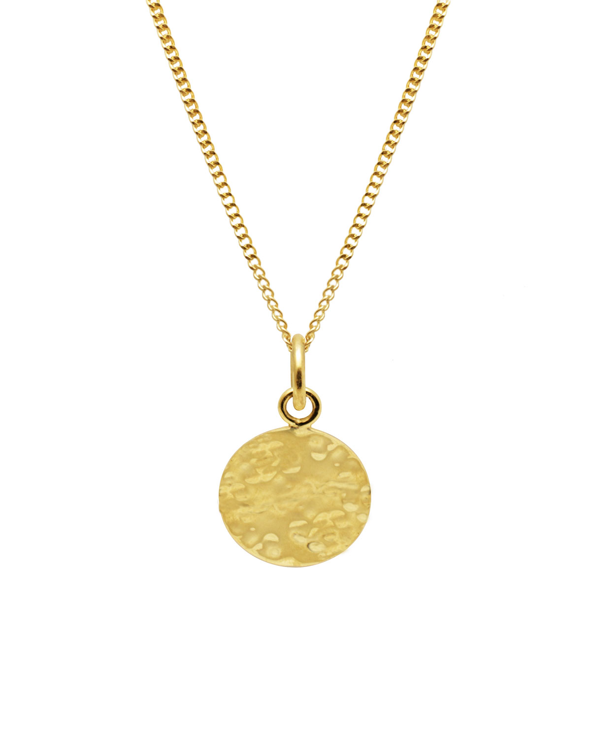 hammered coin necklace gold vermeil 24k 925 silver