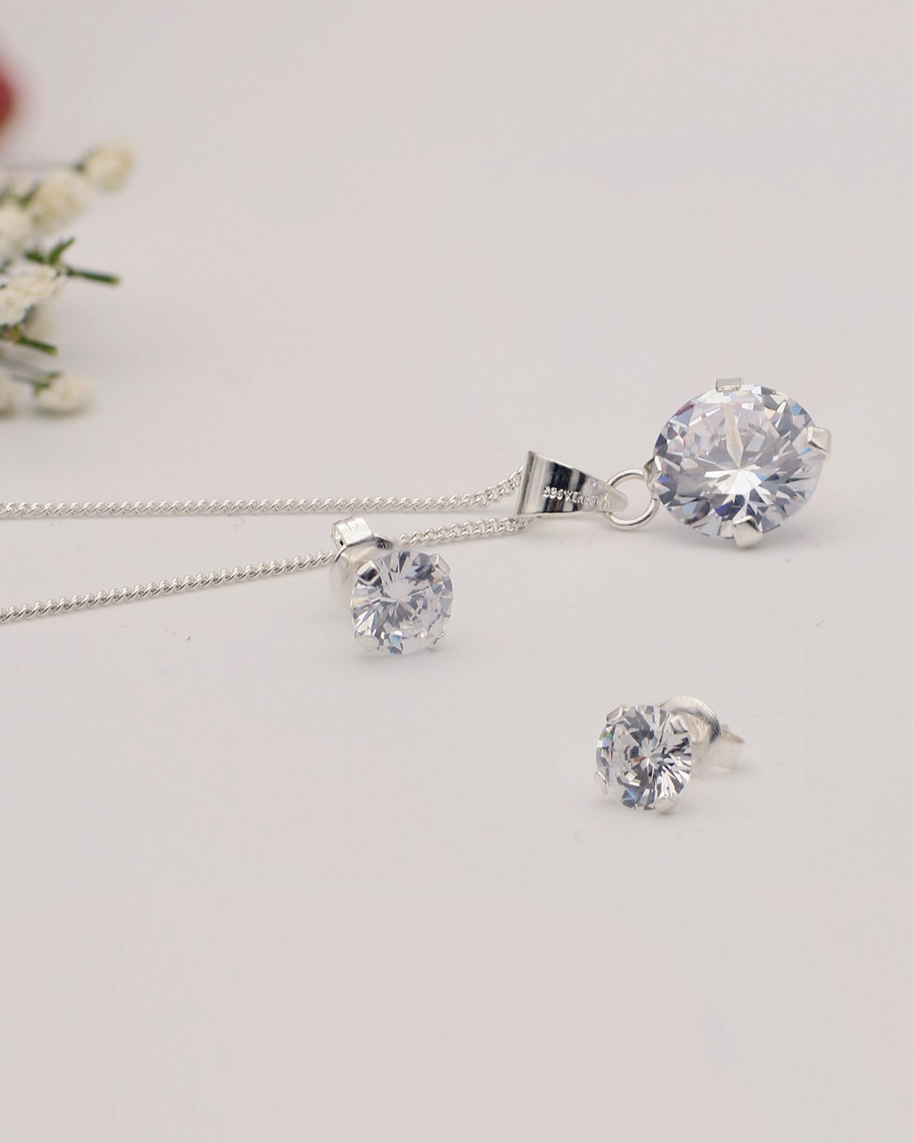 set ohrringe kette silber 925