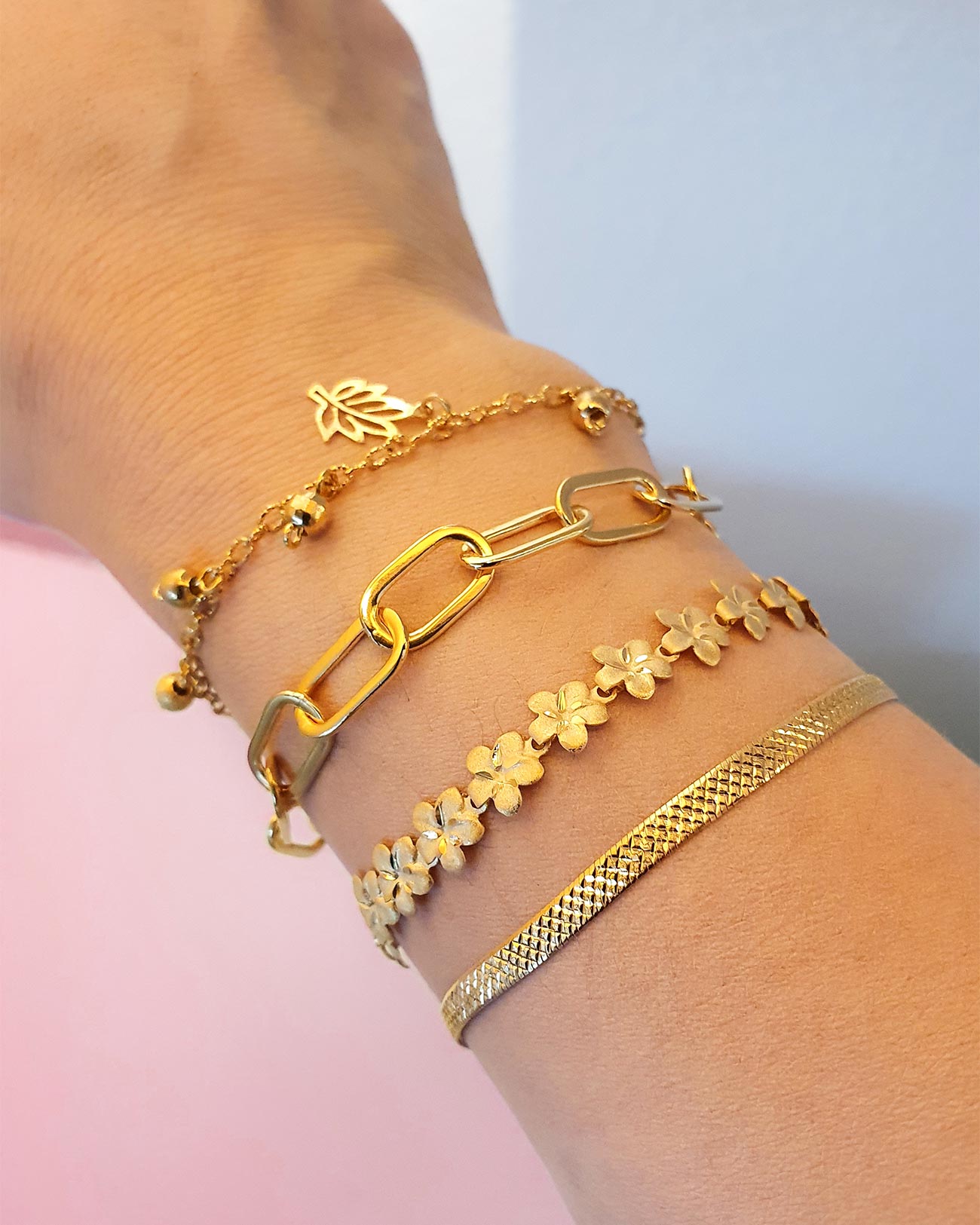 Armbänder schön echtes Gold 925 Silber