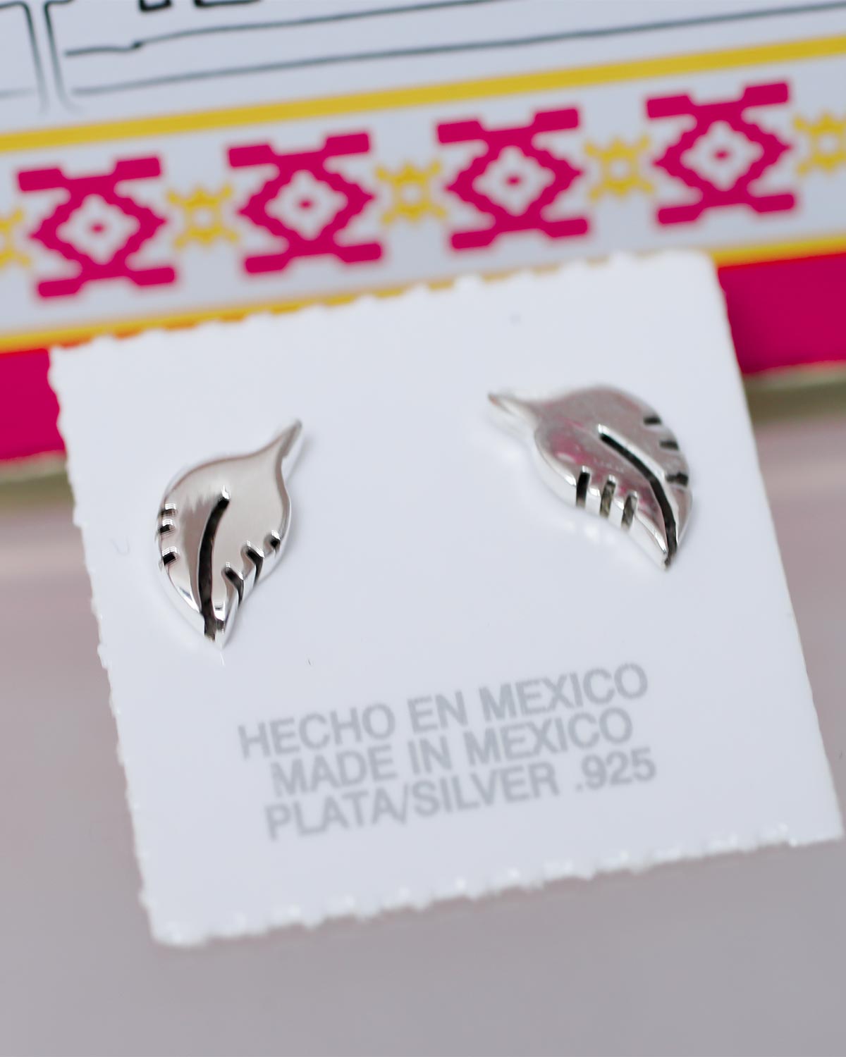 Blatt Ohrstecker Sterling Silber 925 Mexiko