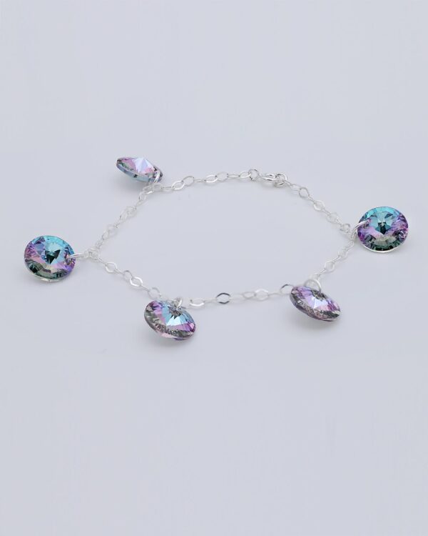 crystal blue purple bracelet swarovski 925 silver