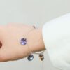 crystals blue purple bracelet 925 sterling silver