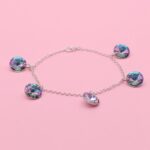 diamonds blue purple bracelet 925 sterling silver