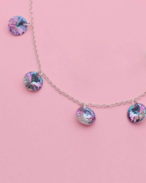 diamonds blue purple bracelet sterling silver 925