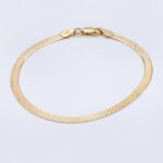 flat herringbone bracelet gold vermeil silver