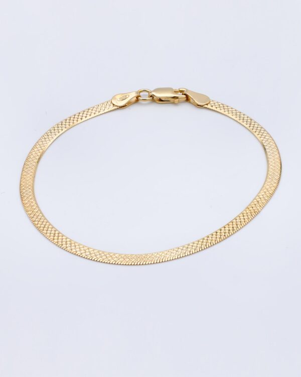 flat herringbone bracelet gold vermeil silver