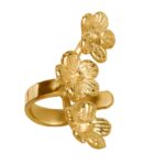 flowers earcuff gold vermeil 925