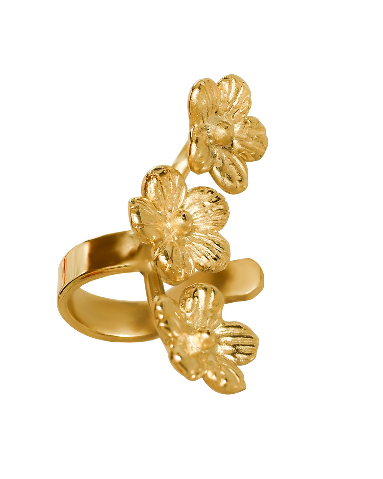 flowers earcuff gold vermeil 925