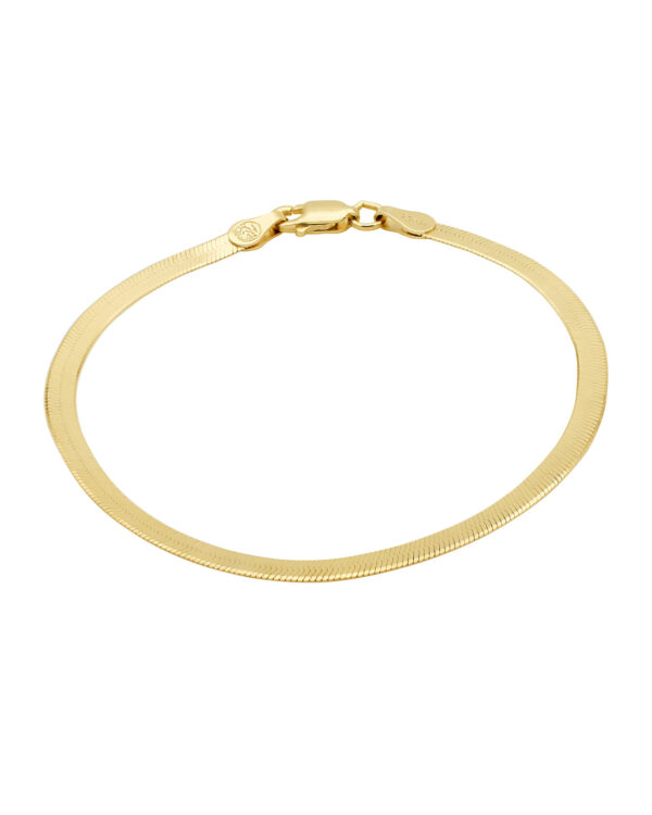 herringbone bracelet gold vermeil 925 silver