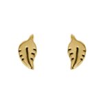 leaf earrings gold vermeil studs