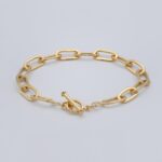 paper clip chain bracelet gold vermeil