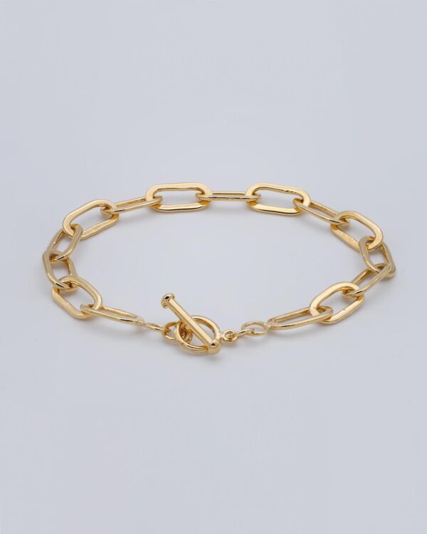 paper clip chain bracelet gold vermeil