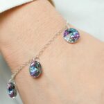 purple blue bracelet stones crystals 925 sterling silver