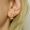 stacking gold earrings mix