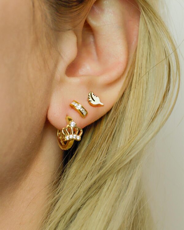 stacking gold earrings mix