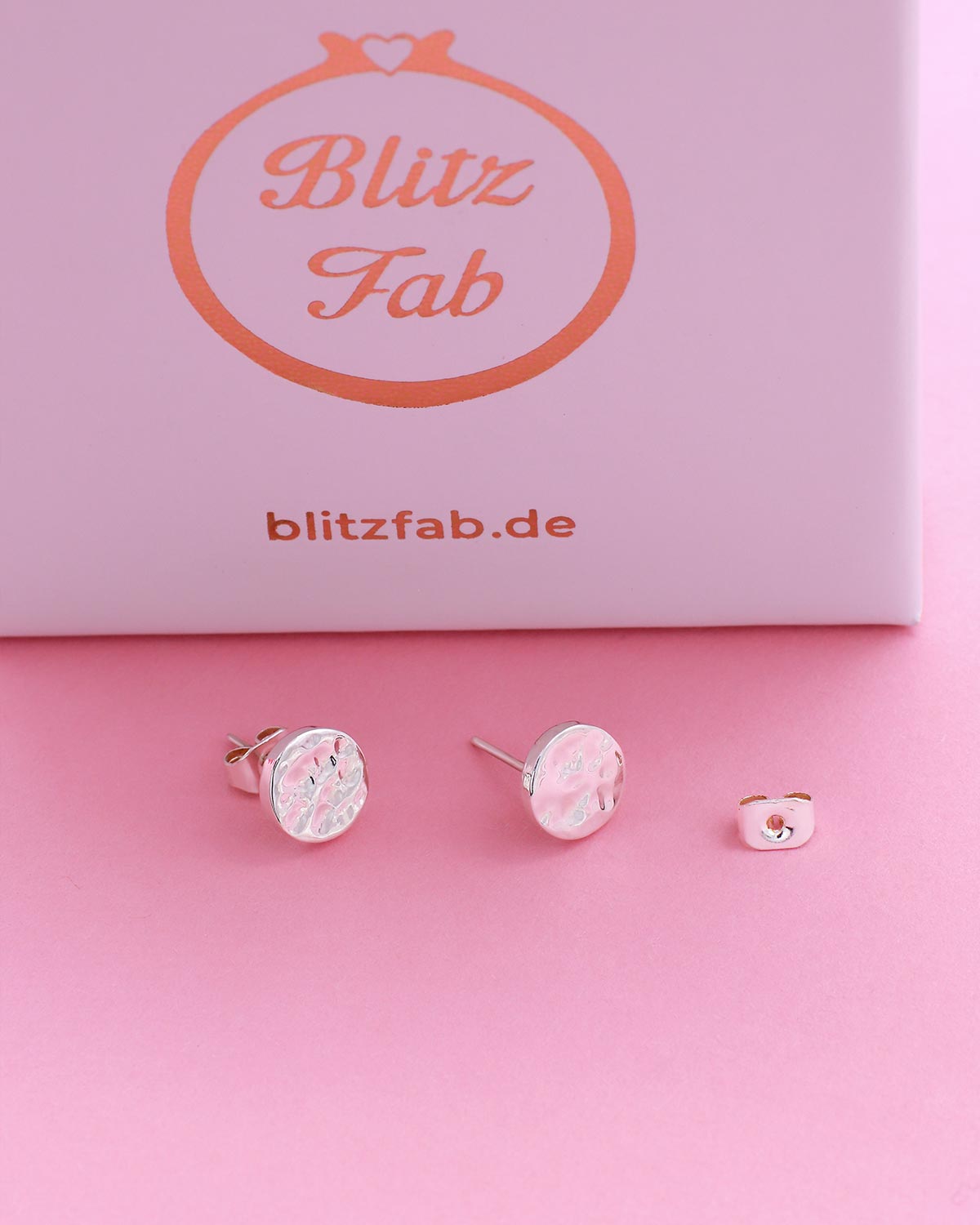 Blitz Fab hammered stud earrings 925 silver